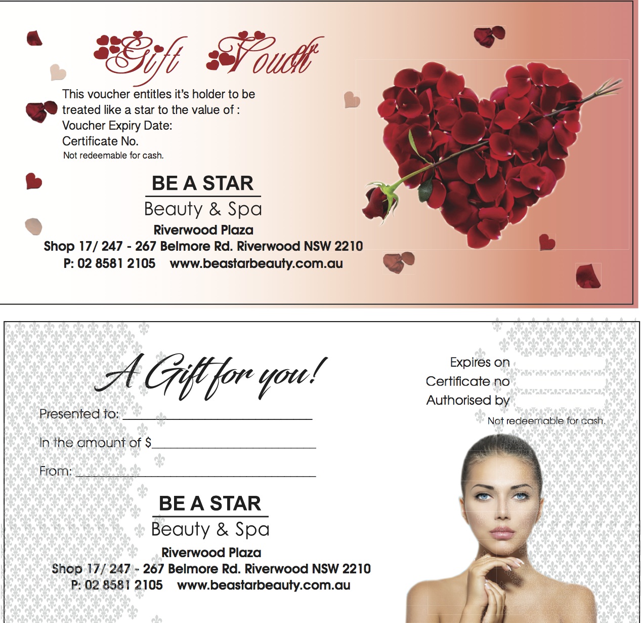 be a star gift vouchers copy